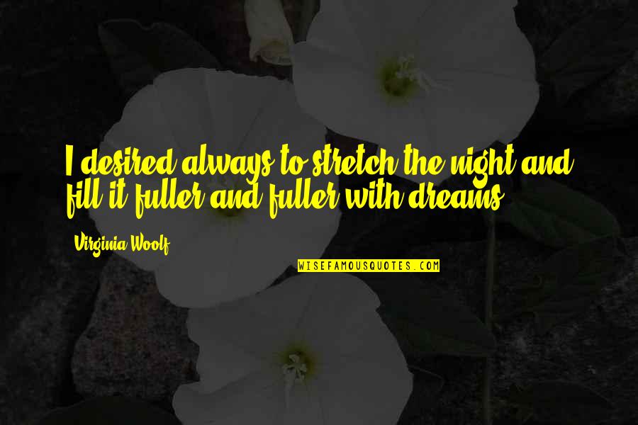 Juno Store Clerk Quotes By Virginia Woolf: I desired always to stretch the night and