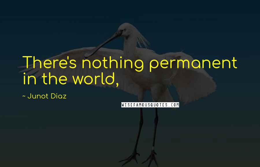 Junot Diaz quotes: There's nothing permanent in the world,