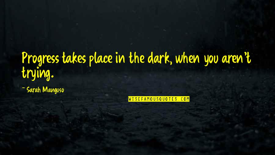 Junyue Quotes By Sarah Manguso: Progress takes place in the dark, when you Junyue Quotes By Sarah Manguso: Progress takes place in the dark, when you
