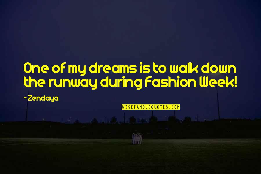 Junzi Columbia Quotes By Zendaya: One of my dreams is to walk down