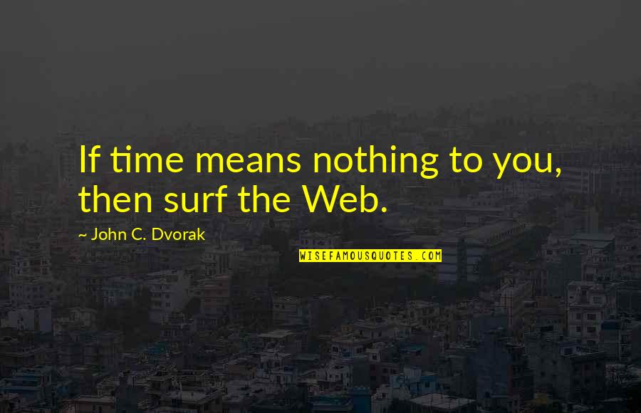 Jurek Christmas Quotes By John C. Dvorak: If time means nothing to you, then surf Jurek Christmas Quotes By John C. Dvorak: If time means nothing to you, then surf