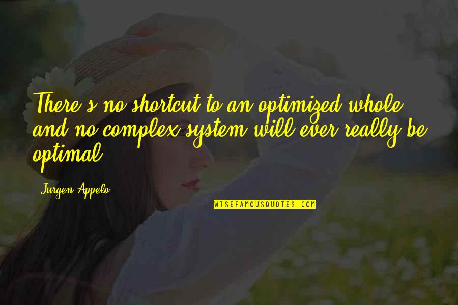 Jurgen's Quotes By Jurgen Appelo: There's no shortcut to an optimized whole and