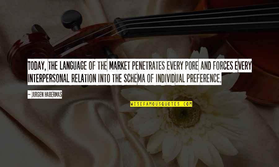 Jurgen's Quotes By Jurgen Habermas: Today, the language of the market penetrates every