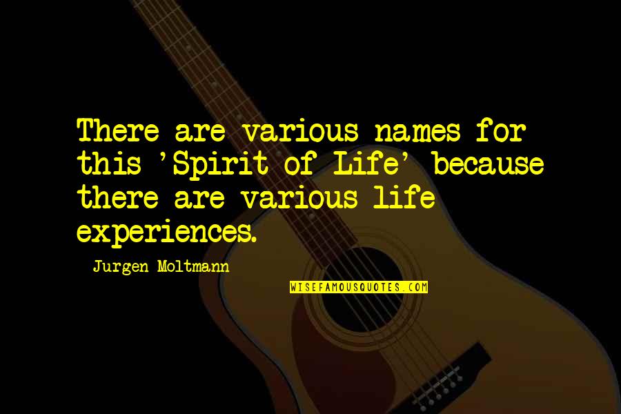 Jurgen's Quotes By Jurgen Moltmann: There are various names for this 'Spirit of