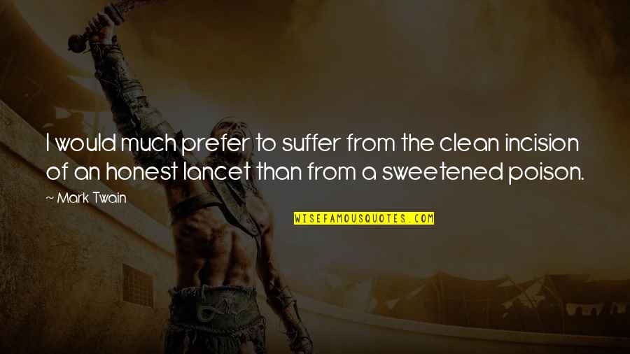 Jurisdiction Synonym Quotes By Mark Twain: I would much prefer to suffer from the Jurisdiction Synonym Quotes By Mark Twain: I would much prefer to suffer from the