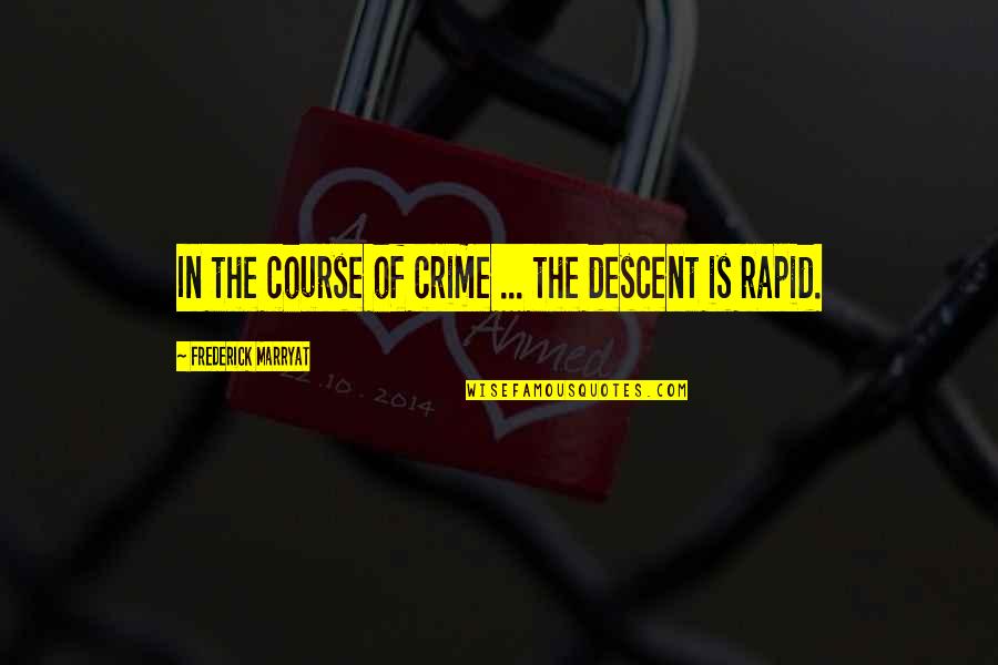 Jus Post Bellum Quotes By Frederick Marryat: In the course of crime ... the descent