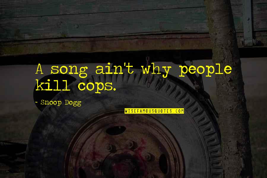 Jussara Hoffmann Quotes By Snoop Dogg: A song ain't why people kill cops.
