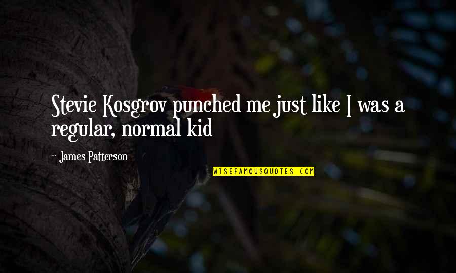 Just A Kid Quotes By James Patterson: Stevie Kosgrov punched me just like I was Just A Kid Quotes By James Patterson: Stevie Kosgrov punched me just like I was