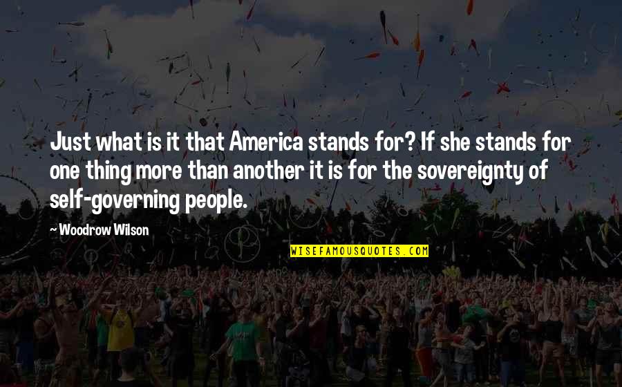 Just Another One Quotes By Woodrow Wilson: Just what is it that America stands for?