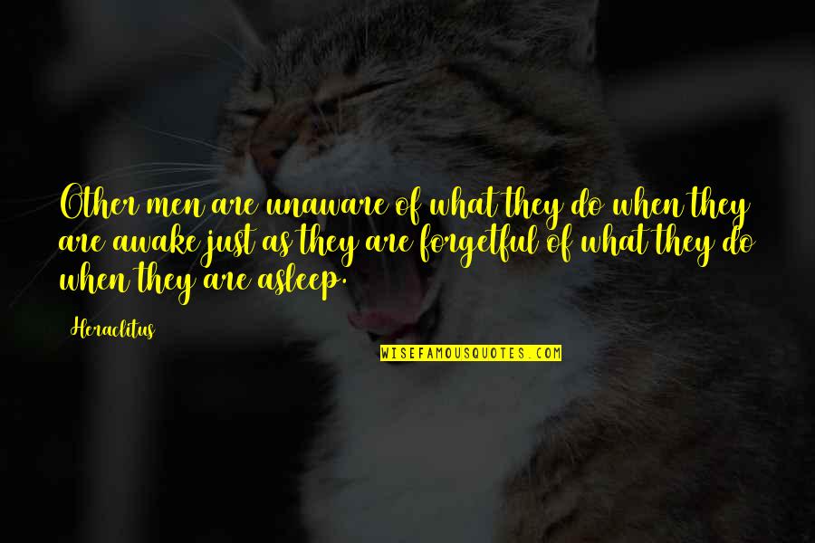 Just Awake Quotes By Heraclitus: Other men are unaware of what they do