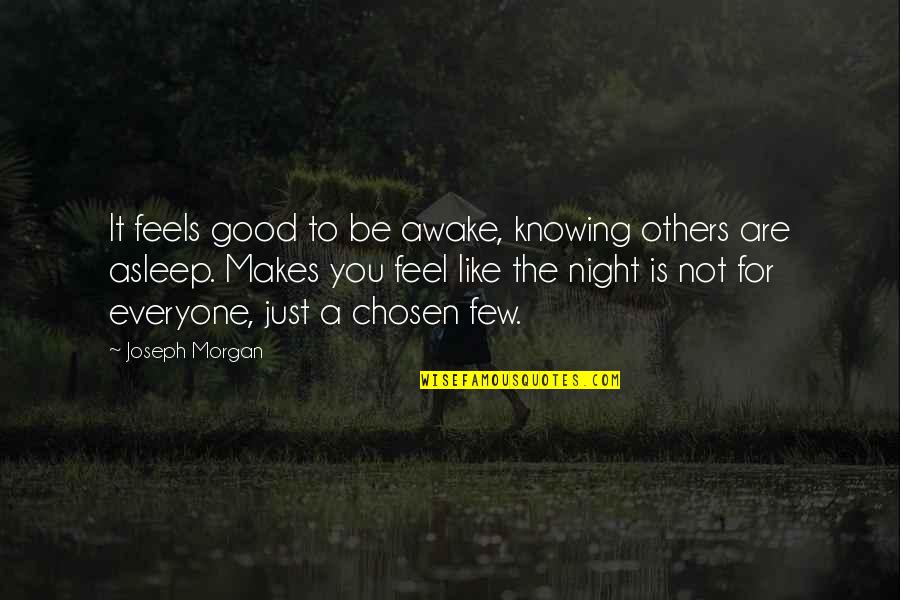 Just Awake Quotes By Joseph Morgan: It feels good to be awake, knowing others