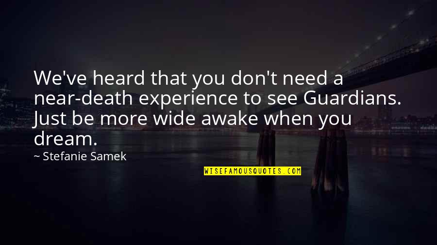 Just Awake Quotes By Stefanie Samek: We've heard that you don't need a near-death