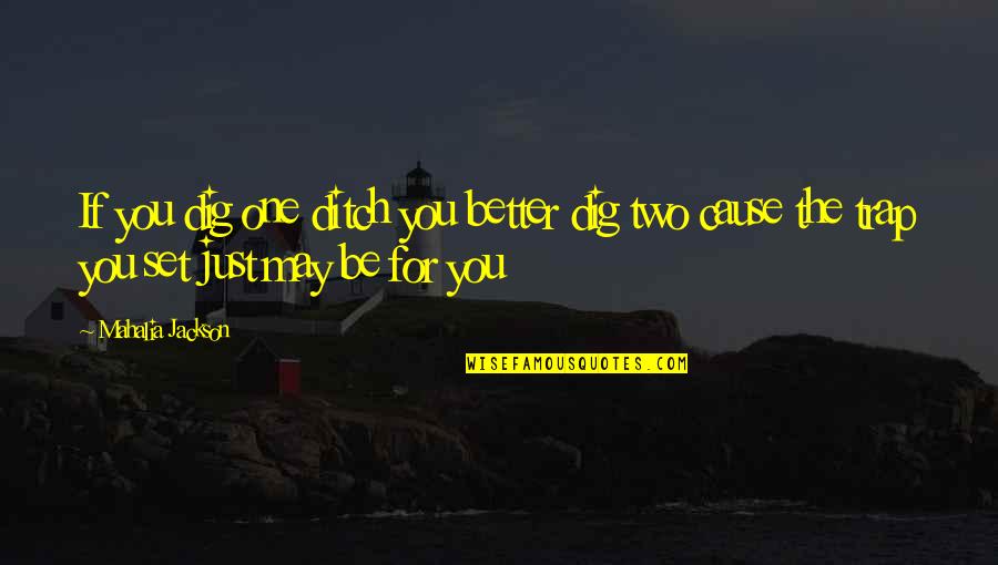 Just Be Better Quotes By Mahalia Jackson: If you dig one ditch you better dig