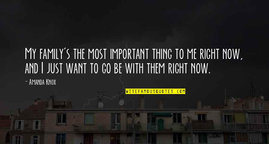 Just Be With Me Quotes By Amanda Knox: My family's the most important thing to me