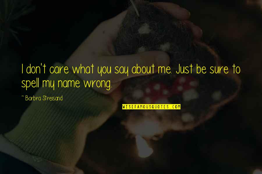 Just Be You Quotes By Barbra Streisand: I don't care what you say about me.