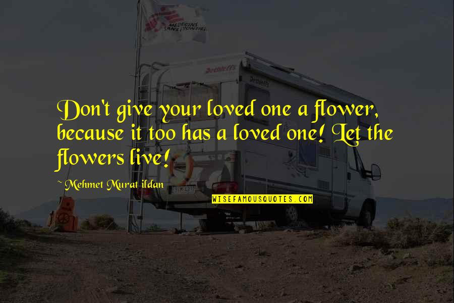 Just Because Flowers Quotes By Mehmet Murat Ildan: Don't give your loved one a flower, because