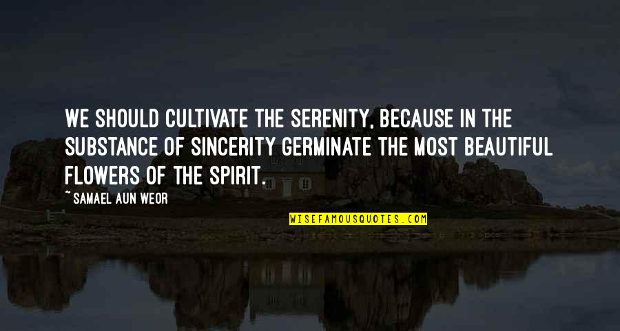 Just Because Flowers Quotes By Samael Aun Weor: We should cultivate the serenity, because in the