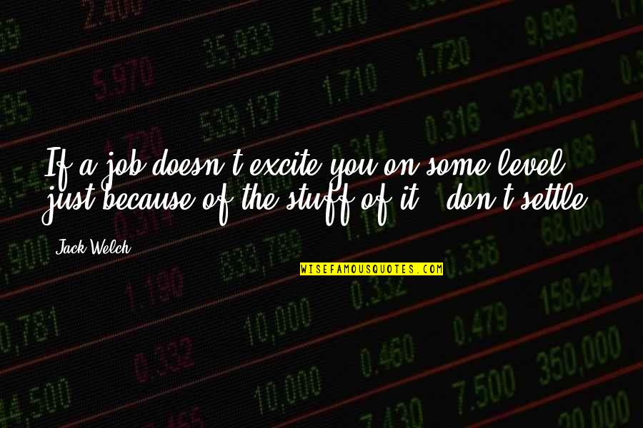 Just Because Of You Quotes By Jack Welch: If a job doesn't excite you on some