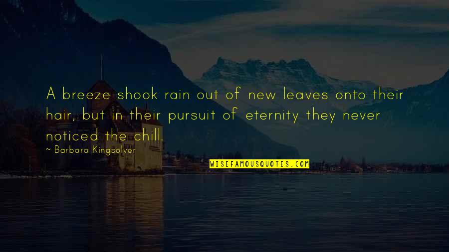 Just Chill Quotes By Barbara Kingsolver: A breeze shook rain out of new leaves