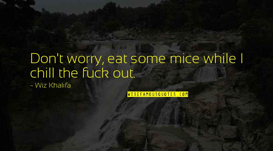 Just Chill Quotes By Wiz Khalifa: Don't worry, eat some mice while I chill