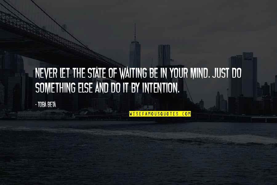 Just Do Something Quotes By Toba Beta: Never let the state of waiting be in