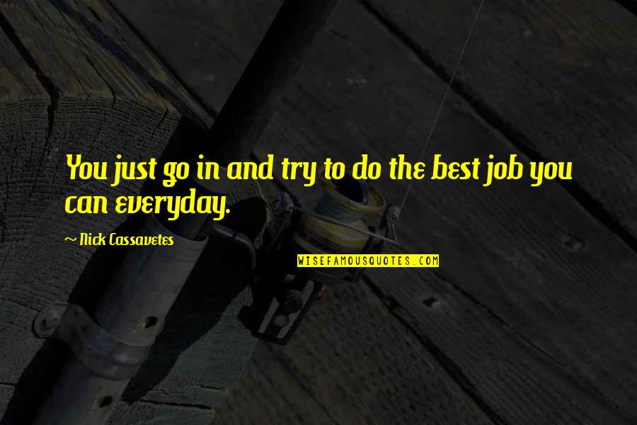 Just Do The Best You Can Quotes By Nick Cassavetes: You just go in and try to do