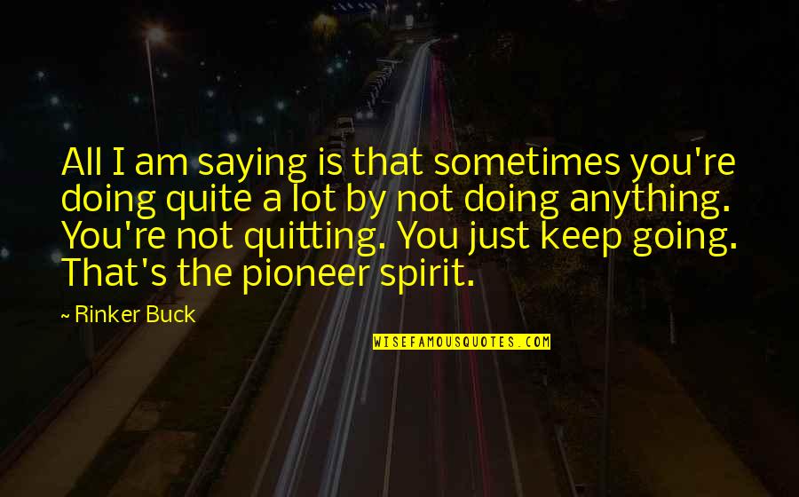 Just Doing Life Quotes By Rinker Buck: All I am saying is that sometimes you're Just Doing Life Quotes By Rinker Buck: All I am saying is that sometimes you're