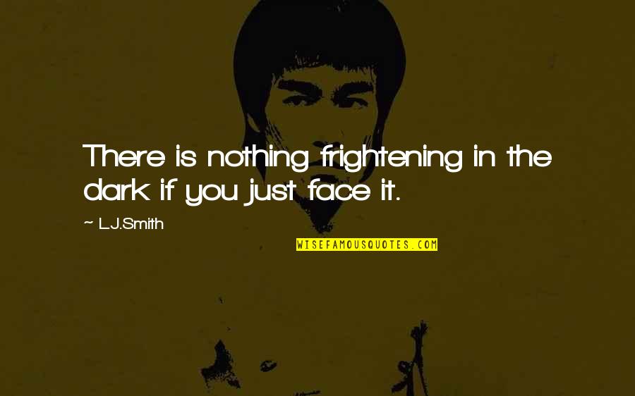 Just Face It Quotes By L.J.Smith: There is nothing frightening in the dark if