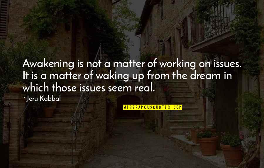 Just Follow The Flow Quotes By Jeru Kabbal: Awakening is not a matter of working on