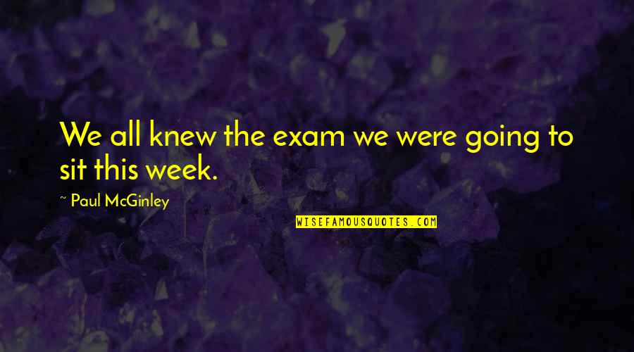 Just For Today Daily Quotes By Paul McGinley: We all knew the exam we were going