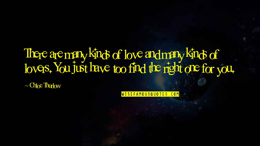 Just For You Love Quotes By Chloe Thurlow: There are many kinds of love and many