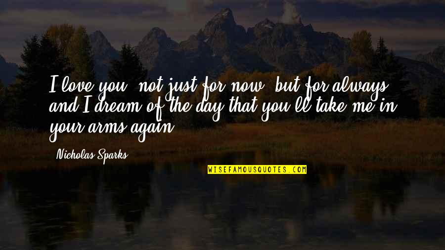 Just For You Love Quotes By Nicholas Sparks: I love you, not just for now, but