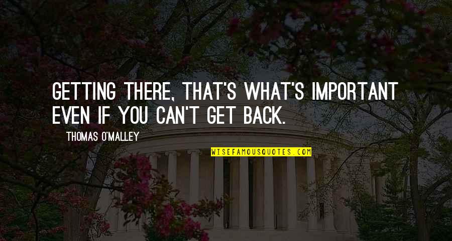 Just Get Back Up Quotes By Thomas O'Malley: Getting there, that's what's important even if you