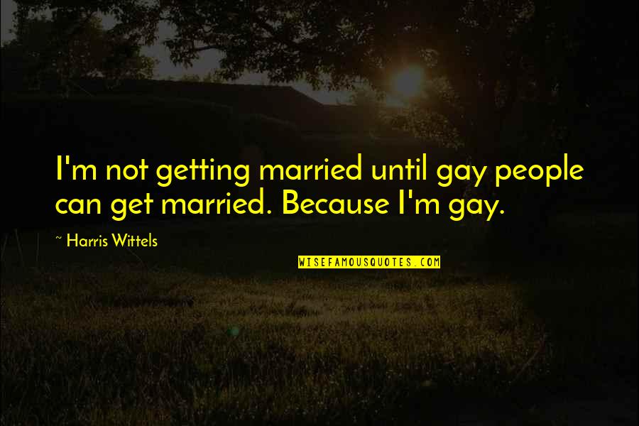 Just Getting Married Quotes By Harris Wittels: I'm not getting married until gay people can