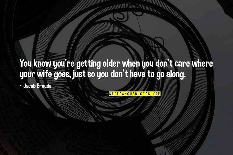 Just Getting To Know You Quotes By Jacob Braude: You know you're getting older when you don't