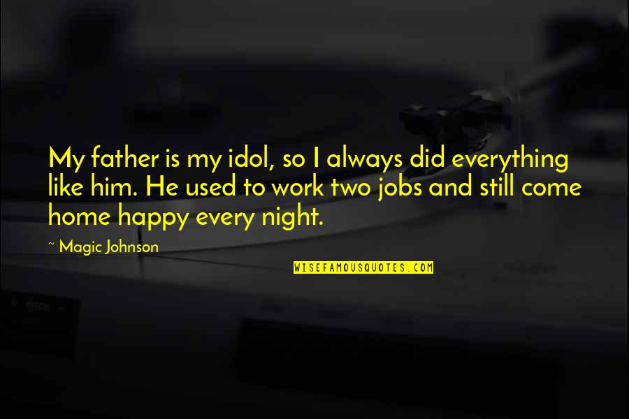 Just Like Your Father Quotes By Magic Johnson: My father is my idol, so I always Just Like Your Father Quotes By Magic Johnson: My father is my idol, so I always