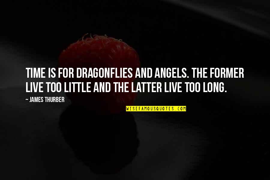 Just Live A Little Quotes By James Thurber: Time is for dragonflies and angels. The former