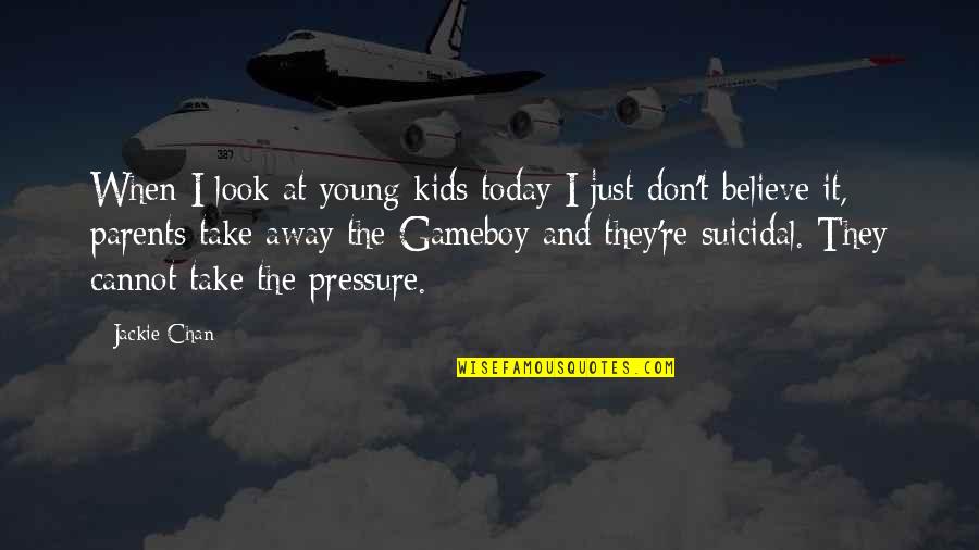 Just Look Away Quotes By Jackie Chan: When I look at young kids today I Just Look Away Quotes By Jackie Chan: When I look at young kids today I