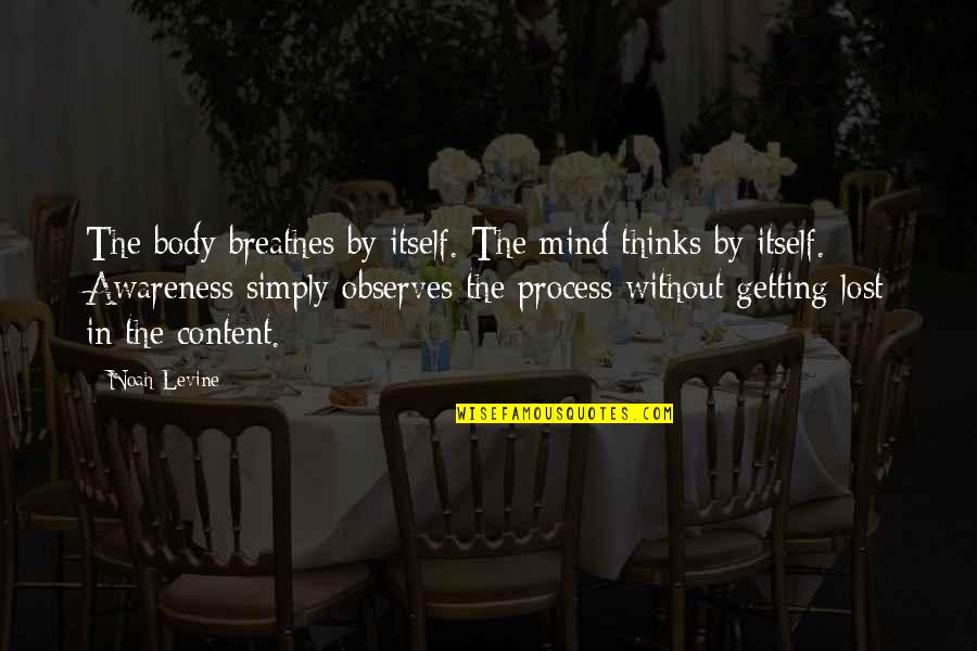 Just Lost My Mind Quotes By Noah Levine: The body breathes by itself. The mind thinks Just Lost My Mind Quotes By Noah Levine: The body breathes by itself. The mind thinks