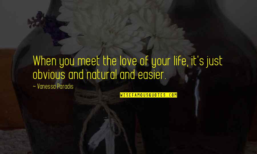Just Love Your Life Quotes By Vanessa Paradis: When you meet the love of your life,