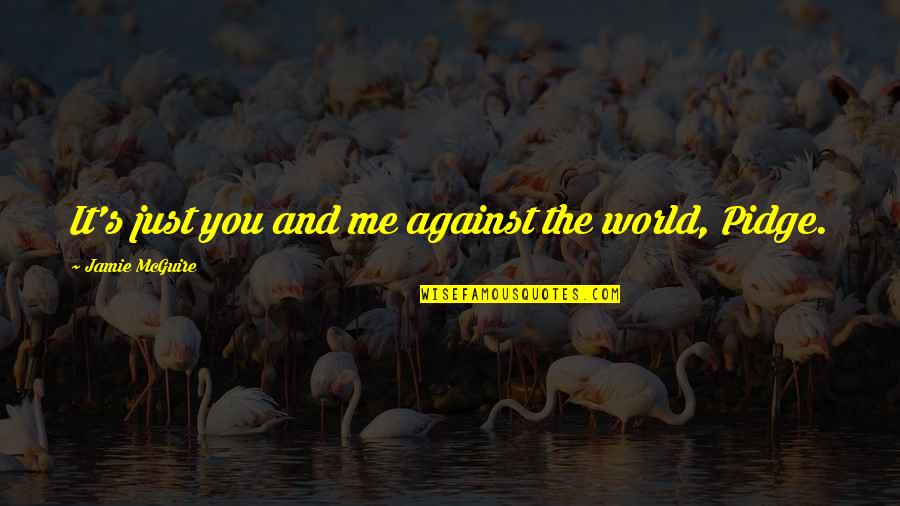 Just Me Against The World Quotes By Jamie McGuire: It's just you and me against the world,
