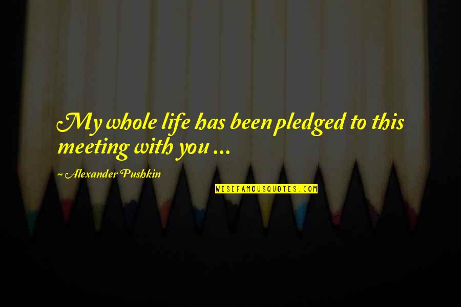 Just Meeting Love Quotes By Alexander Pushkin: My whole life has been pledged to this