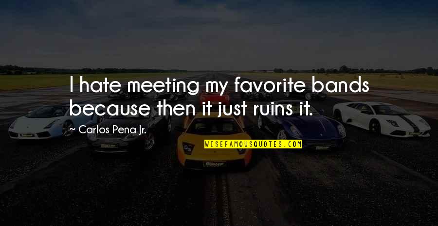 Just Meeting Quotes By Carlos Pena Jr.: I hate meeting my favorite bands because then