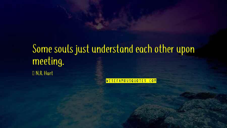 Just Meeting Quotes By N.R. Hart: Some souls just understand each other upon meeting.