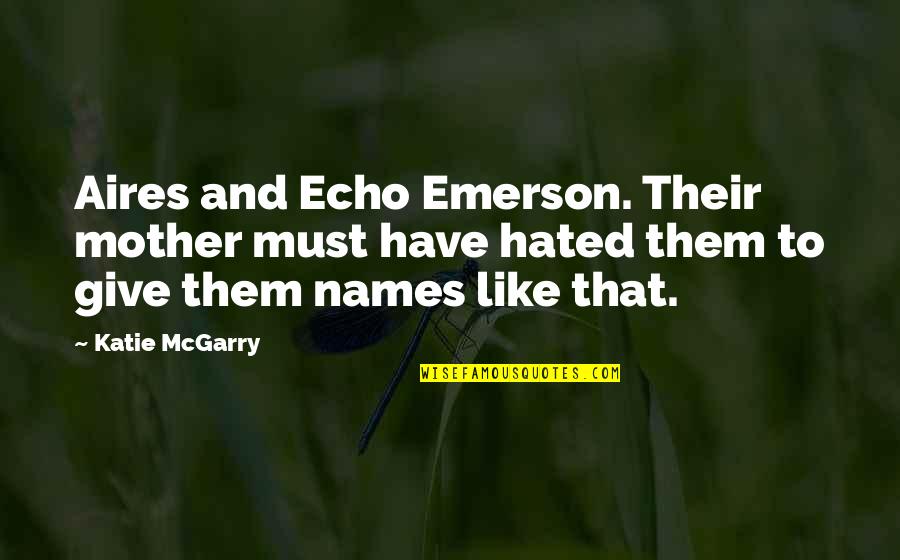 Just Meeting Someone Special Quotes By Katie McGarry: Aires and Echo Emerson. Their mother must have