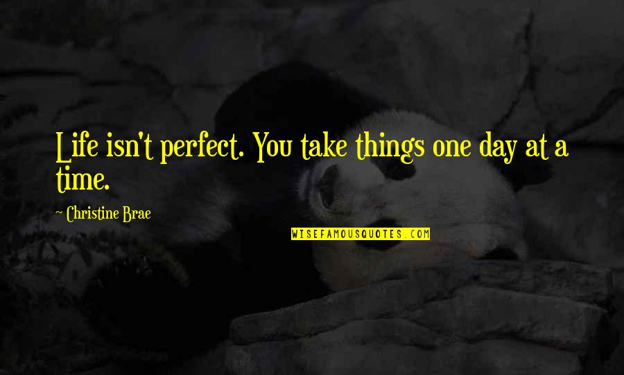 Just One Day At A Time Quotes By Christine Brae: Life isn't perfect. You take things one day