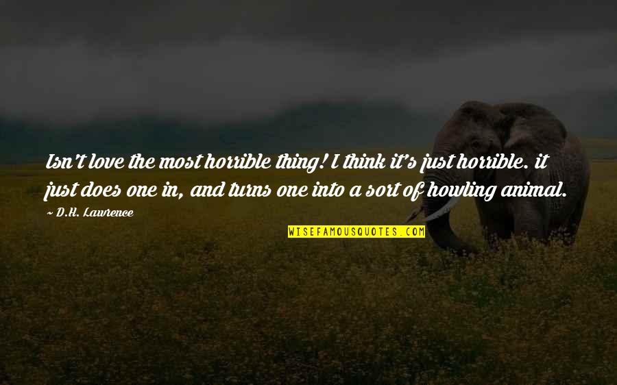 Just One Girl Quotes By D.H. Lawrence: Isn't love the most horrible thing! I think Just One Girl Quotes By D.H. Lawrence: Isn't love the most horrible thing! I think