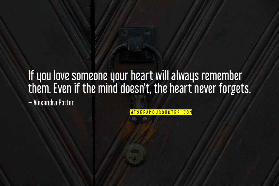 Just Remember That I Love You Quotes By Alexandra Potter: If you love someone your heart will always