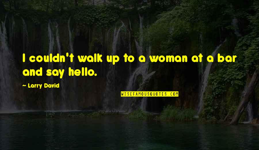 Just Say Hello Quotes By Larry David: I couldn't walk up to a woman at