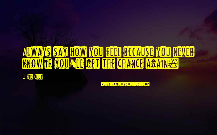 Just Say How You Feel Quotes By Kid Cudi: Always say how you feel because you never